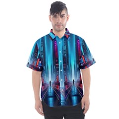 City People Cyberpunk Men s Short Sleeve Shirt