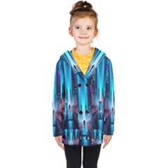 City People Cyberpunk Kids  Double Breasted Button Coat