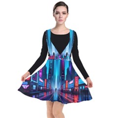 City People Cyberpunk Plunge Pinafore Dress