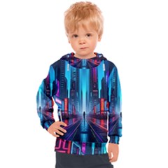 City People Cyberpunk Kids  Hooded Pullover