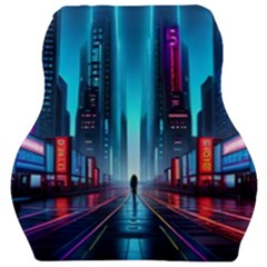 City People Cyberpunk Car Seat Velour Cushion  by Jancukart