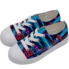 City People Cyberpunk Kids  Low Top Canvas Sneakers