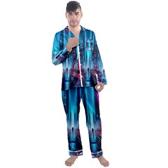 City People Cyberpunk Men s Long Sleeve Satin Pajamas Set