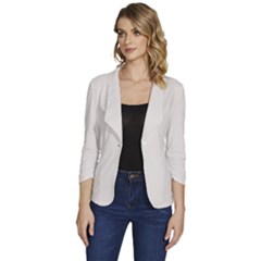 Alabaster	 - 	one-button 3/4 Sleeve Short Jacket by ColorfulWomensWear