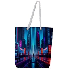 City People Cyberpunk Full Print Rope Handle Tote (Large)