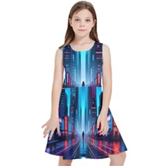 City People Cyberpunk Kids  Skater Dress