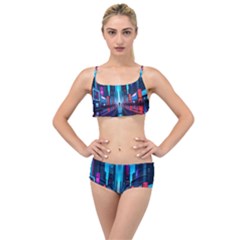 City People Cyberpunk Layered Top Bikini Set