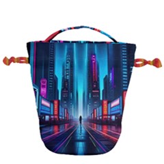 City People Cyberpunk Drawstring Bucket Bag