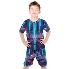 City People Cyberpunk Kids  Tee and Shorts Set