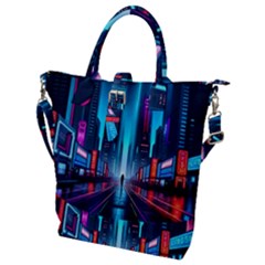 City People Cyberpunk Buckle Top Tote Bag