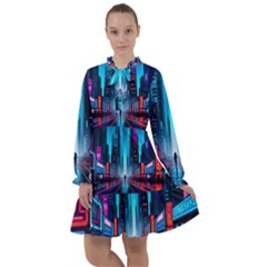 City People Cyberpunk All Frills Chiffon Dress