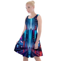 City People Cyberpunk Knee Length Skater Dress