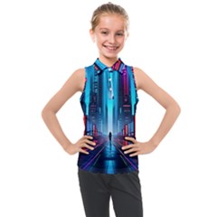 City People Cyberpunk Kids  Sleeveless Polo Tee