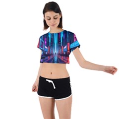 City People Cyberpunk Tie Back Short Sleeve Crop Tee