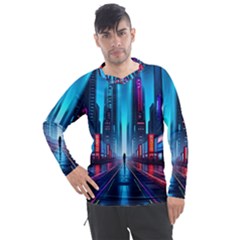 City People Cyberpunk Men s Pique Long Sleeve Tee