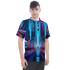 City People Cyberpunk Men s Polo Tee