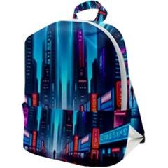 City People Cyberpunk Zip Up Backpack by Jancukart