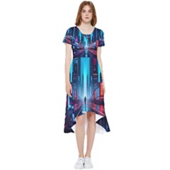 City People Cyberpunk High Low Boho Dress