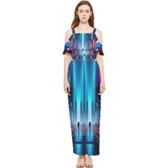 City People Cyberpunk Draped Sleeveless Chiffon Jumpsuit