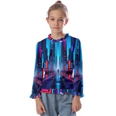 City People Cyberpunk Kids  Frill Detail Tee