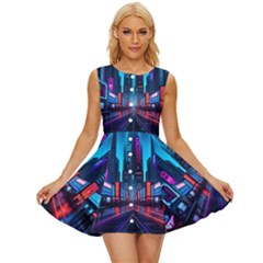 City People Cyberpunk Sleeveless Button Up Dress