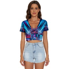 City People Cyberpunk V-Neck Crop Top