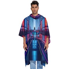 City People Cyberpunk Men s Hooded Rain Ponchos