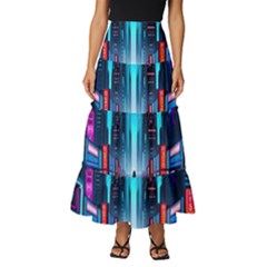 City People Cyberpunk Tiered Ruffle Maxi Skirt