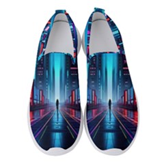 City People Cyberpunk Women s Slip On Sneakers by Jancukart