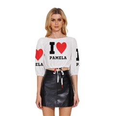I Love Pamela Mid Sleeve Drawstring Hem Top by ilovewhateva
