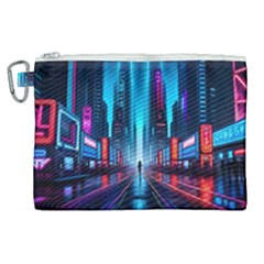 City People Cyberpunk Canvas Cosmetic Bag (xl) by Jancukart