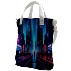 City People Cyberpunk Canvas Messenger Bag by Jancukart