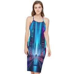 City People Cyberpunk Bodycon Cross Back Summer Dress by Jancukart