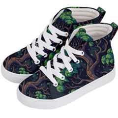 Tree Nature Cartoon Drawing Comic Kids  Hi-top Skate Sneakers by Jancukart