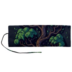 Tree Nature Cartoon Drawing Comic Roll Up Canvas Pencil Holder (m) by Jancukart