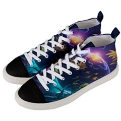 Fantasy People Mysticism Composing Men s Mid-top Canvas Sneakers