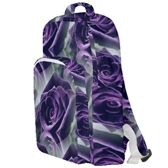 Purple Flower Rose Petals Plant Double Compartment Backpack