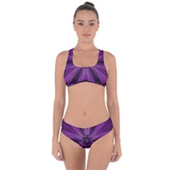 Pattern Purple Symmetry Dark Criss Cross Bikini Set by Jancukart