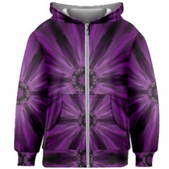Pattern Purple Symmetry Dark Kids  Zipper Hoodie Without Drawstring by Jancukart