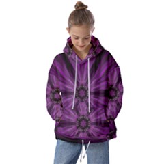 Pattern Purple Symmetry Dark Kids  Oversized Hoodie by Jancukart