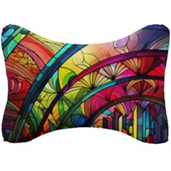 Stained Glass Window Seat Head Rest Cushion by Jancukart