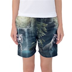 Tiger White Tiger Nature Forest Women s Basketball Shorts by Jancukart