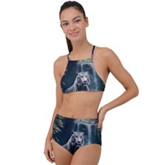 Tiger White Tiger Nature Forest High Waist Tankini Set by Jancukart