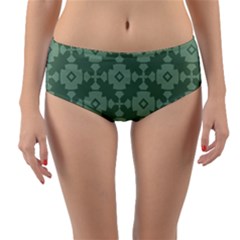 Sophisticated Pattern Reversible Mid-waist Bikini Bottoms by GardenOfOphir