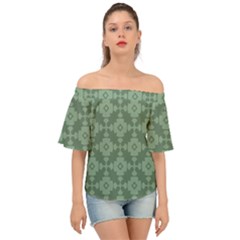 Sophisticated Pattern Off Shoulder Short Sleeve Top