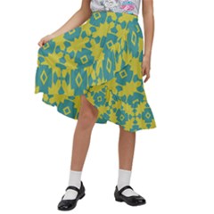 Pattern 4 Kids  Ruffle Flared Wrap Midi Skirt by GardenOfOphir