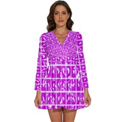 Pattern 8 Long Sleeve V-neck Chiffon Dress 