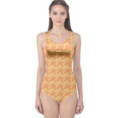 Peach Leafs One Piece Swimsuit by Sparkle