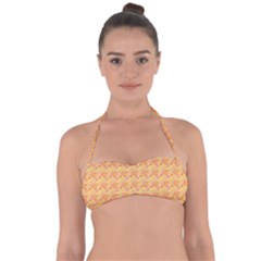 Peach Leafs Halter Bandeau Bikini Top by Sparkle