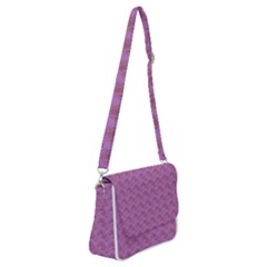 Violet Flowers Shoulder Bag With Back Zipper